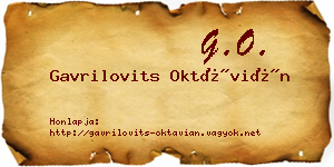 Gavrilovits Oktávián névjegykártya